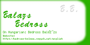 balazs bedross business card